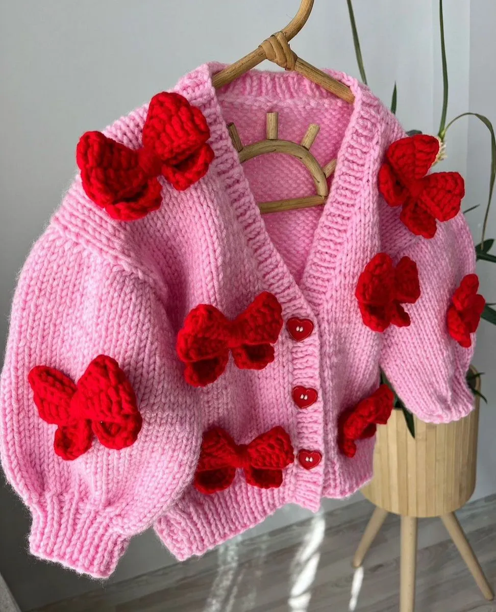 Örgülü Hırkalar Pembe