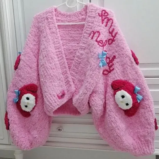 Örgülü Hırkalar Pembe