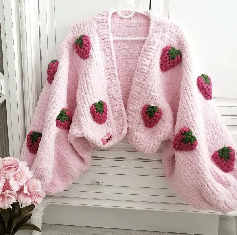 Örgülü Hırkalar Pembe